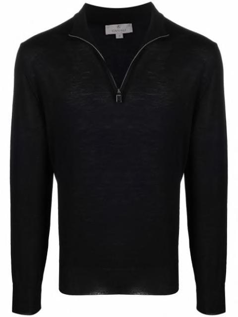 zipped funnel-neck pullover by CANALI