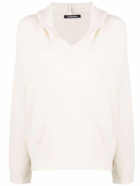 hoodied knit jumper by CANESSA