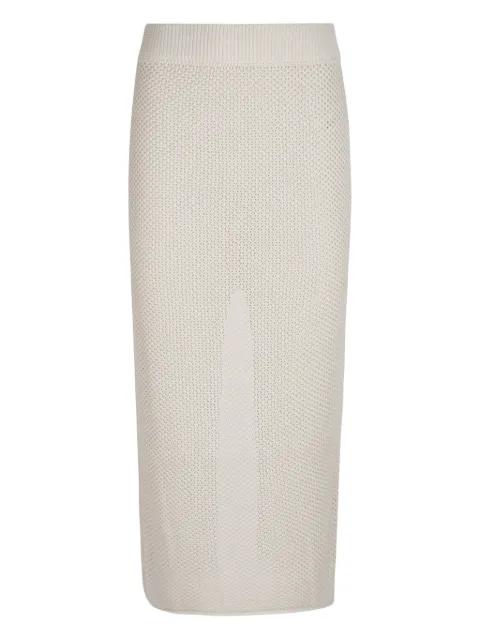 open-knit midi skirt by CANESSA