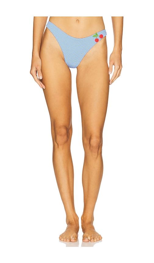 Capittana Atira Vichy Fruits Bikini Bottom in Blue by CAPITTANA