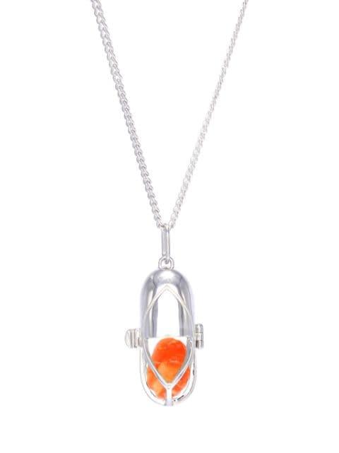 Carnelian statement-pendant necklace by CAPSULE ELEVEN