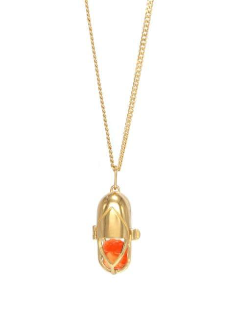 Carnelian statement-pendant necklace by CAPSULE ELEVEN