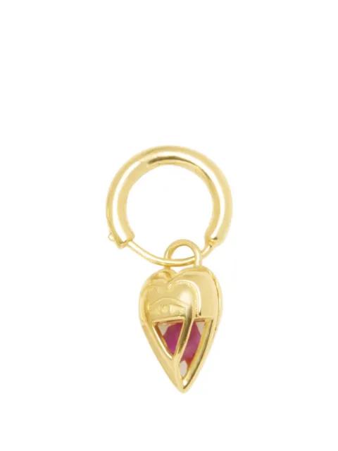 heart-pendant ruby hoop earrings by CAPSULE ELEVEN