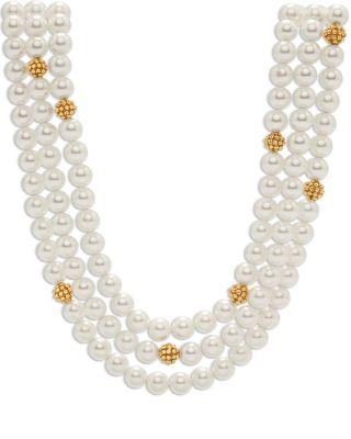 Berry & Bead Triple Strand Necklace by CAPUCINE DE WULF