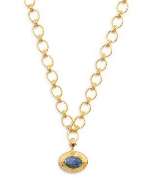 Cleopatra Blue Labradorite Pendant in 18K Gold Plated by CAPUCINE DE WULF
