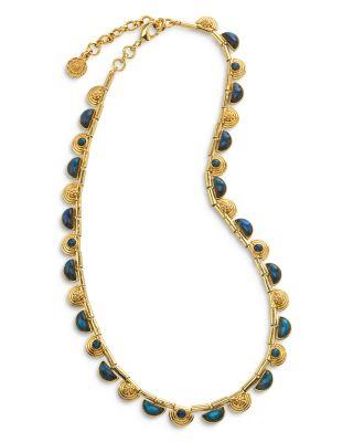 Cleopatra Blue Labradorite Riviere Collar Necklace by CAPUCINE DE WULF