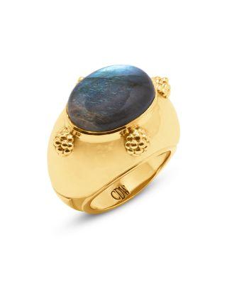Cleopatra Oval Labradorite Ring by CAPUCINE DE WULF