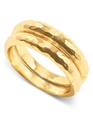 Cleopatra Slice Stacking Rings in 18K Gold Plated by CAPUCINE DE WULF