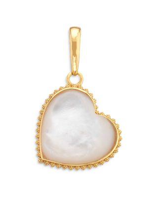 Love Mother Of Pearl Heart Charm by CAPUCINE DE WULF
