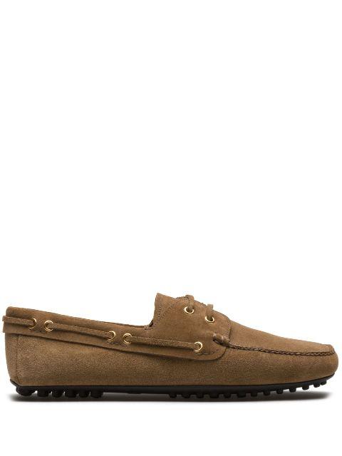 lace-up suede loafers by CAR SHOE