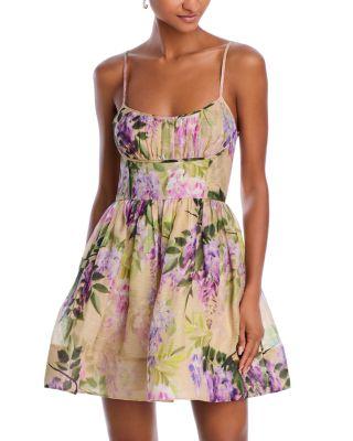 Alba Mini Dress in Wisteria Ginger Root by CARA CARA