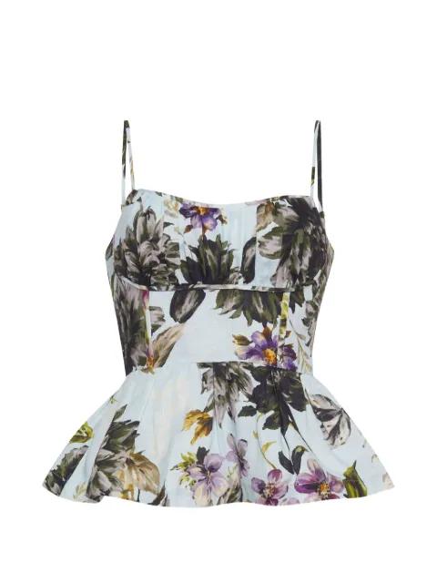 Alba floral-print peplum top by CARA CARA