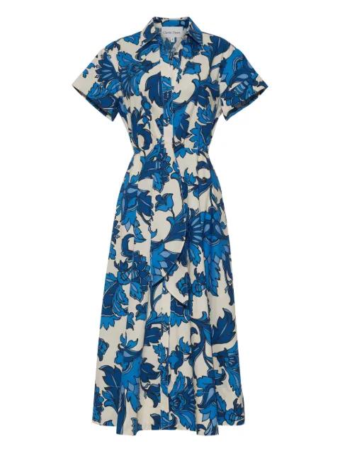 Asbury self-tie floral midi dress by CARA CARA