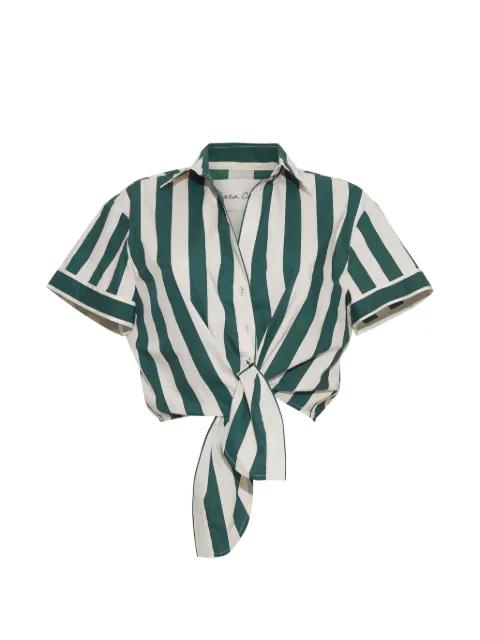 Asbury striped cropped shirt by CARA CARA