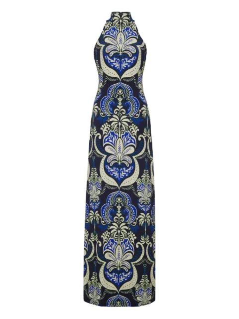 Asher halterneck patterned maxi dress by CARA CARA