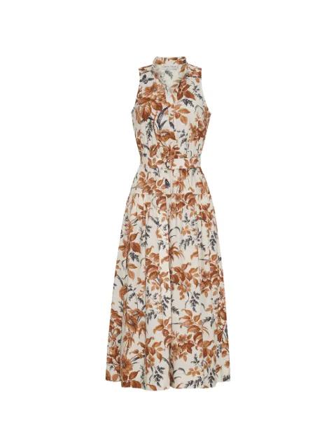 Atlas floral-pattern midi dress by CARA CARA
