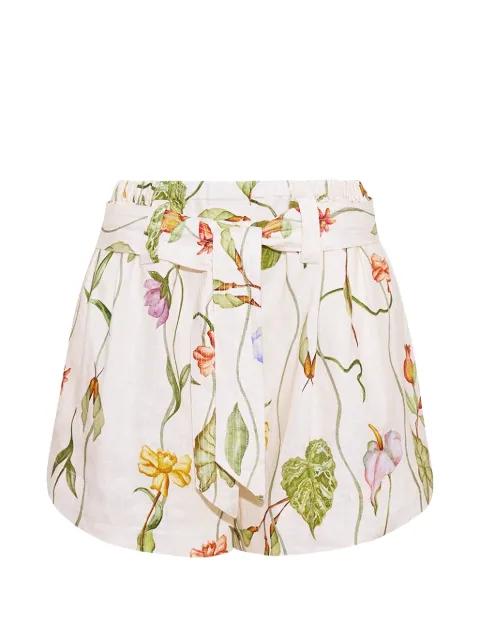 Bennie floral-print linen shorts by CARA CARA