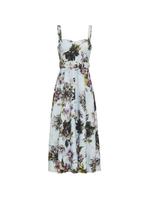 Calypso bustier floral-print midi dress by CARA CARA