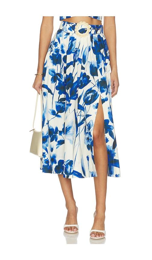 Cara Cara Fielden Midi Skirt in Royal,White by CARA CARA