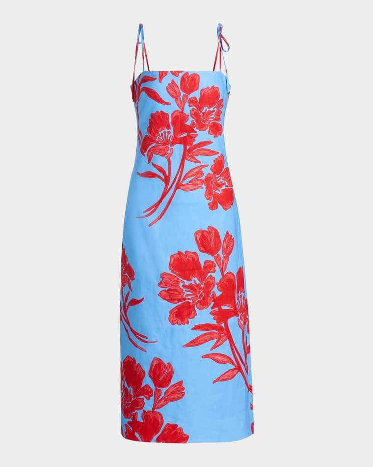 Chelsea Floral Linen Midi Dress by CARA CARA