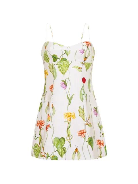 Cherry floral-print mini dress by CARA CARA