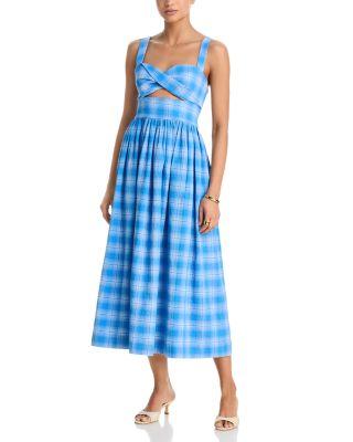 Clover Plaid Midi Dress by CARA CARA