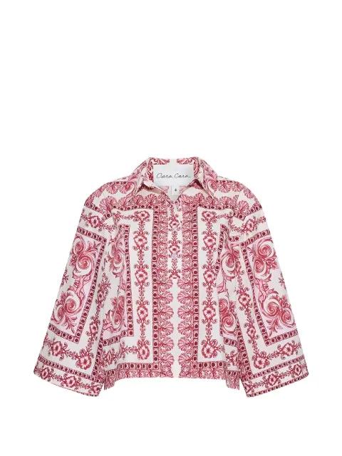 Erica scarf-print shirt by CARA CARA