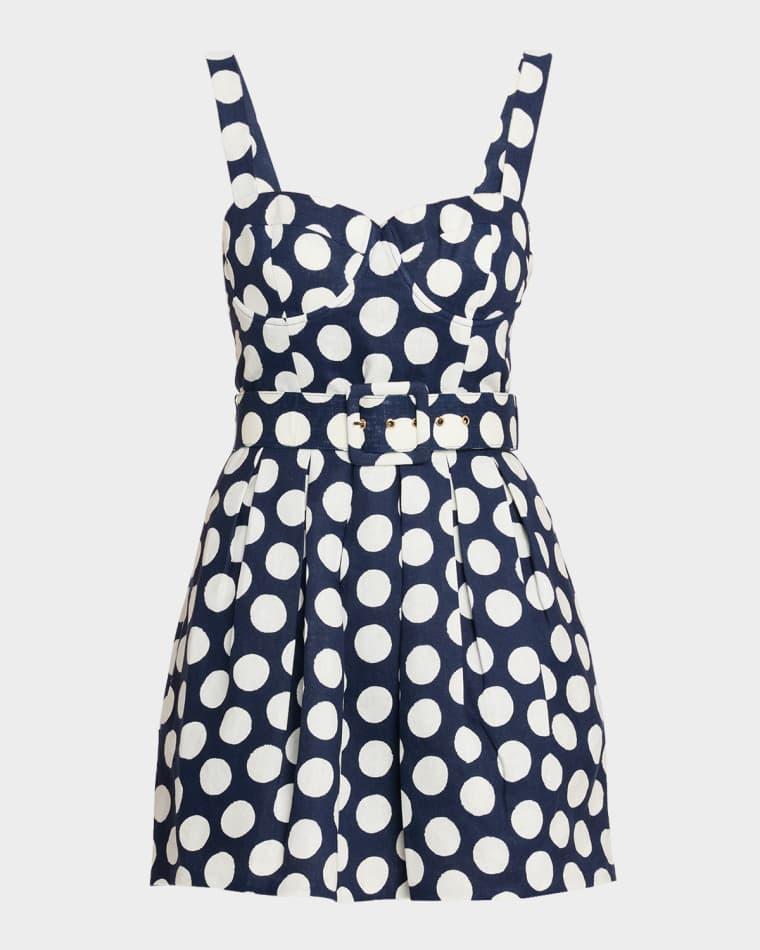 Etna Belted Polka Dot Mini Dress by CARA CARA