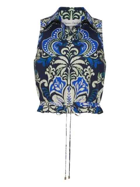 Hannah collared button-down top by CARA CARA