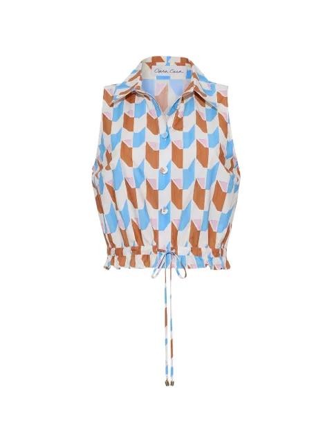 Hannah geometric-print top by CARA CARA