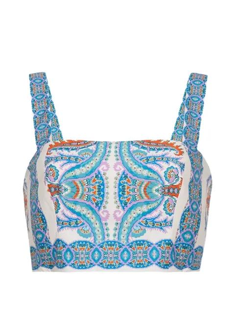 Helena paisley-print cropped top by CARA CARA