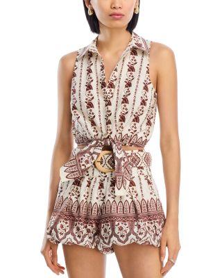 Highland Cotton Tie Front Top by CARA CARA