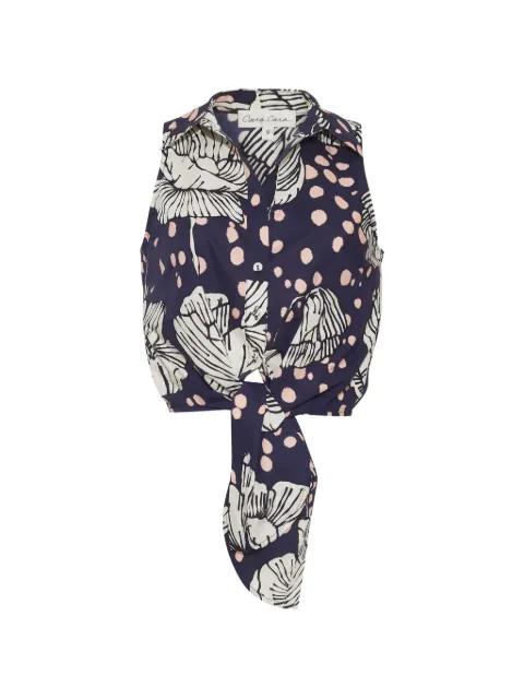 Highland floral-print tie-waist top by CARA CARA