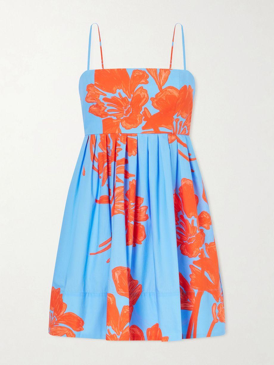 Leo floral-print cotton-poplin midi dress by CARA CARA