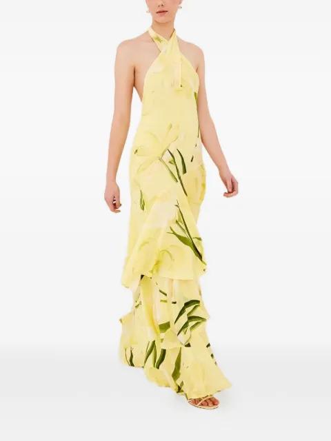 Lillian Amethyst ruffled floral-print dress by CARA CARA