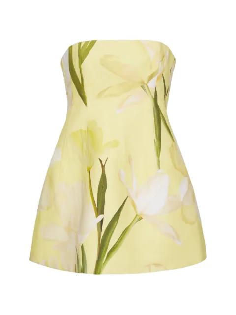 Lillian floral-print strapless mini dress by CARA CARA