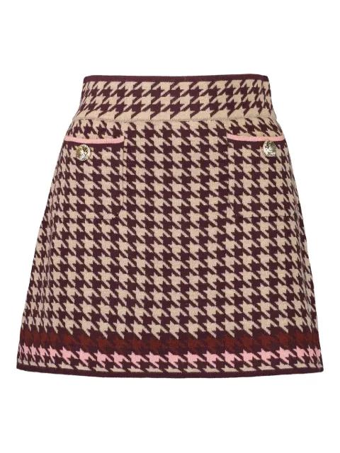 Lynne houndstooth pocket skirt by CARA CARA