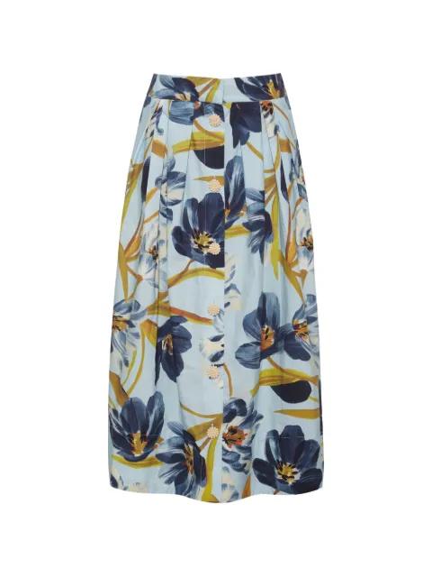Marge buttoned floral-print midi skirt by CARA CARA