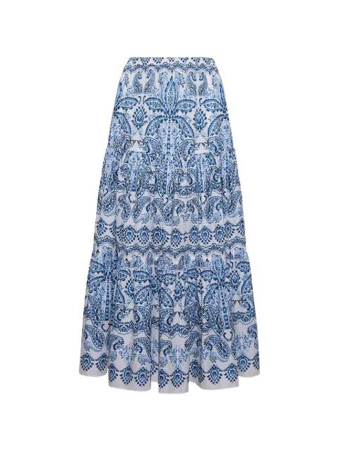 Melanie paisley-print tiered maxi skirt by CARA CARA