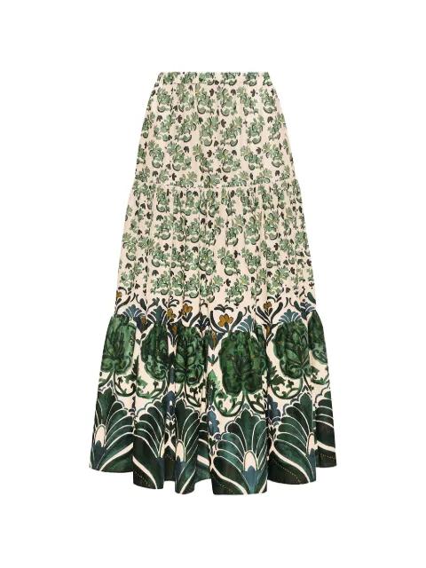 Melanie tiered floral-print maxi skirt by CARA CARA