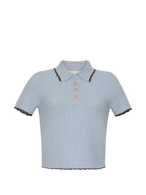 Melody tipped knitted polo top by CARA CARA