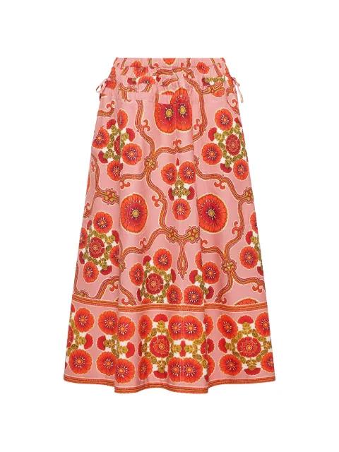 Meret floral-print midi skirt by CARA CARA