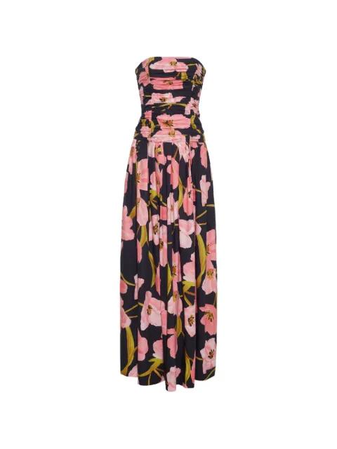 Montreal floral-print strapless dress by CARA CARA