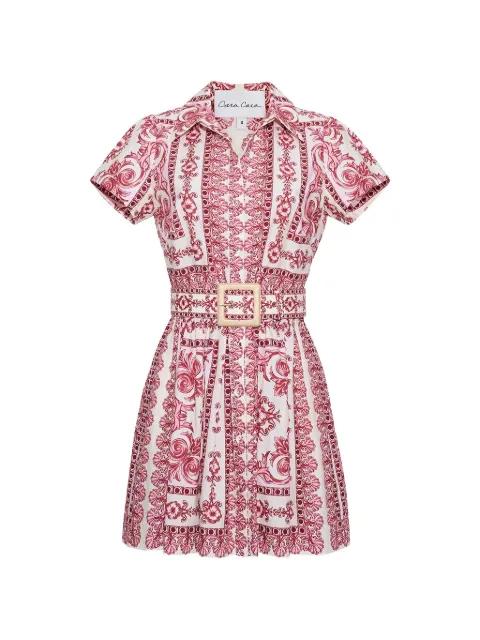 Noela scarf-print cotton mini dress by CARA CARA