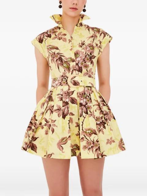 Octavia belted floral-print mini dress by CARA CARA