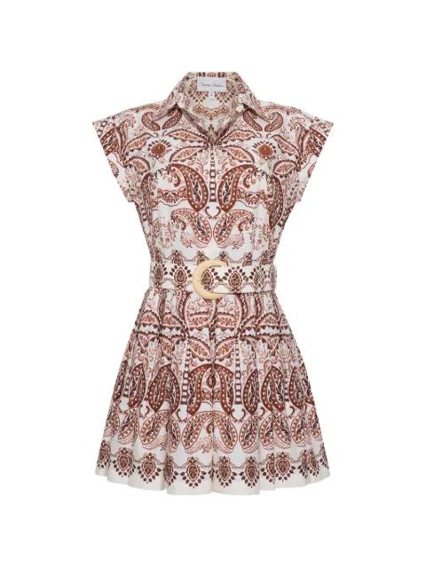 Octavia paisley-print belted mini dress by CARA CARA