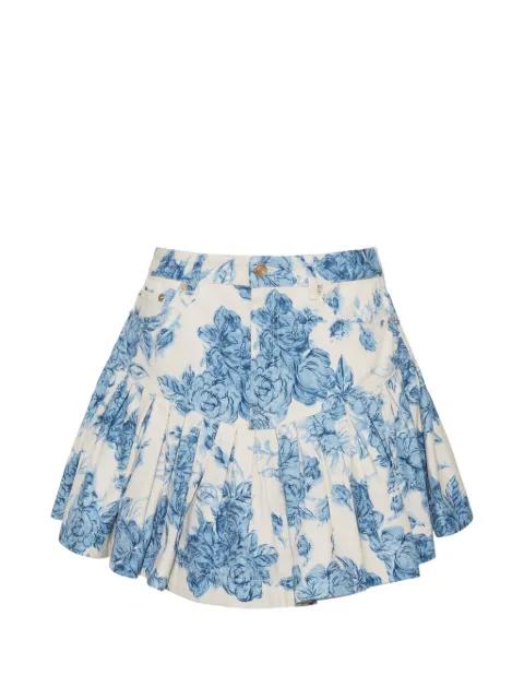 Ohara floral-print pleated mini skirt by CARA CARA