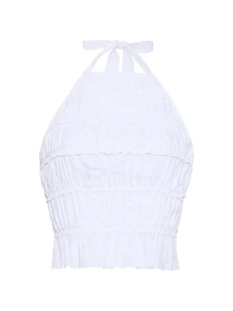 Peony smocked-cotton top by CARA CARA
