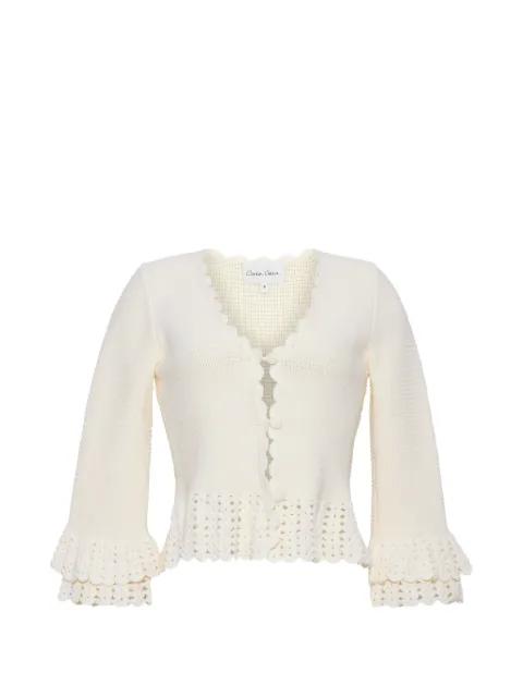 Pinky Cardi scalloped-trim ruffled cardigan by CARA CARA