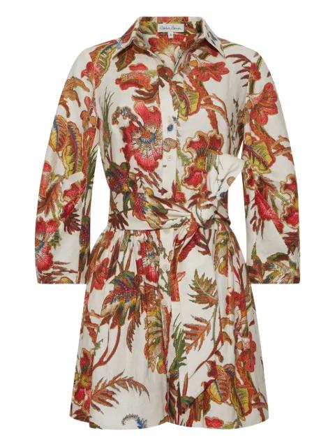 Raya button floral sash dress by CARA CARA